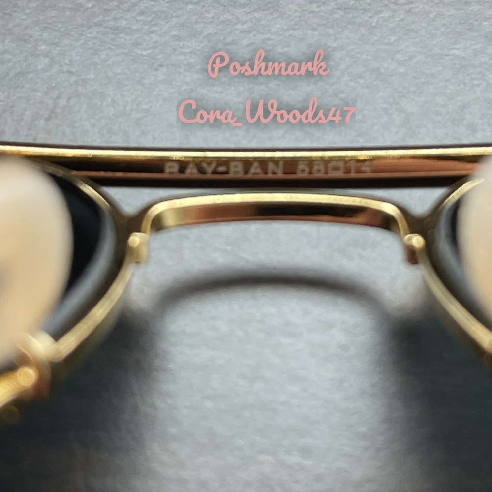 RayBan Aviator Black Lenses RB3025 Gold Frame 58 / 62 Unisex New - Picture 7 of 16